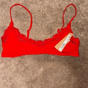 SKIMS Vibrant Red Lace Bralette